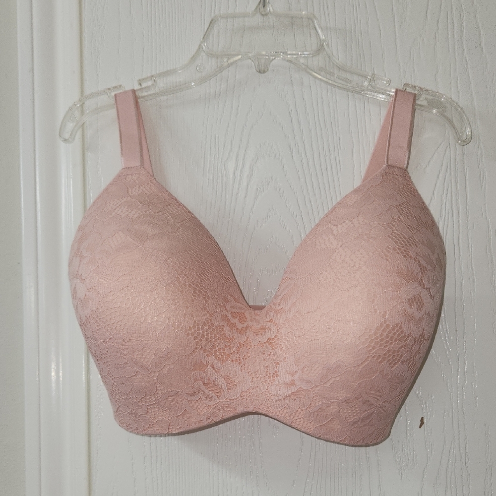 Women's Knix Knixy Lace Wingwoman Contour Bra Size 6++ Rose Water GUC